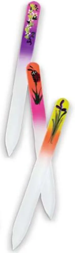 95 DEGREES & SUNNY MEDIUM HAND-PAINT GLASS NAIL FILES MCOHP