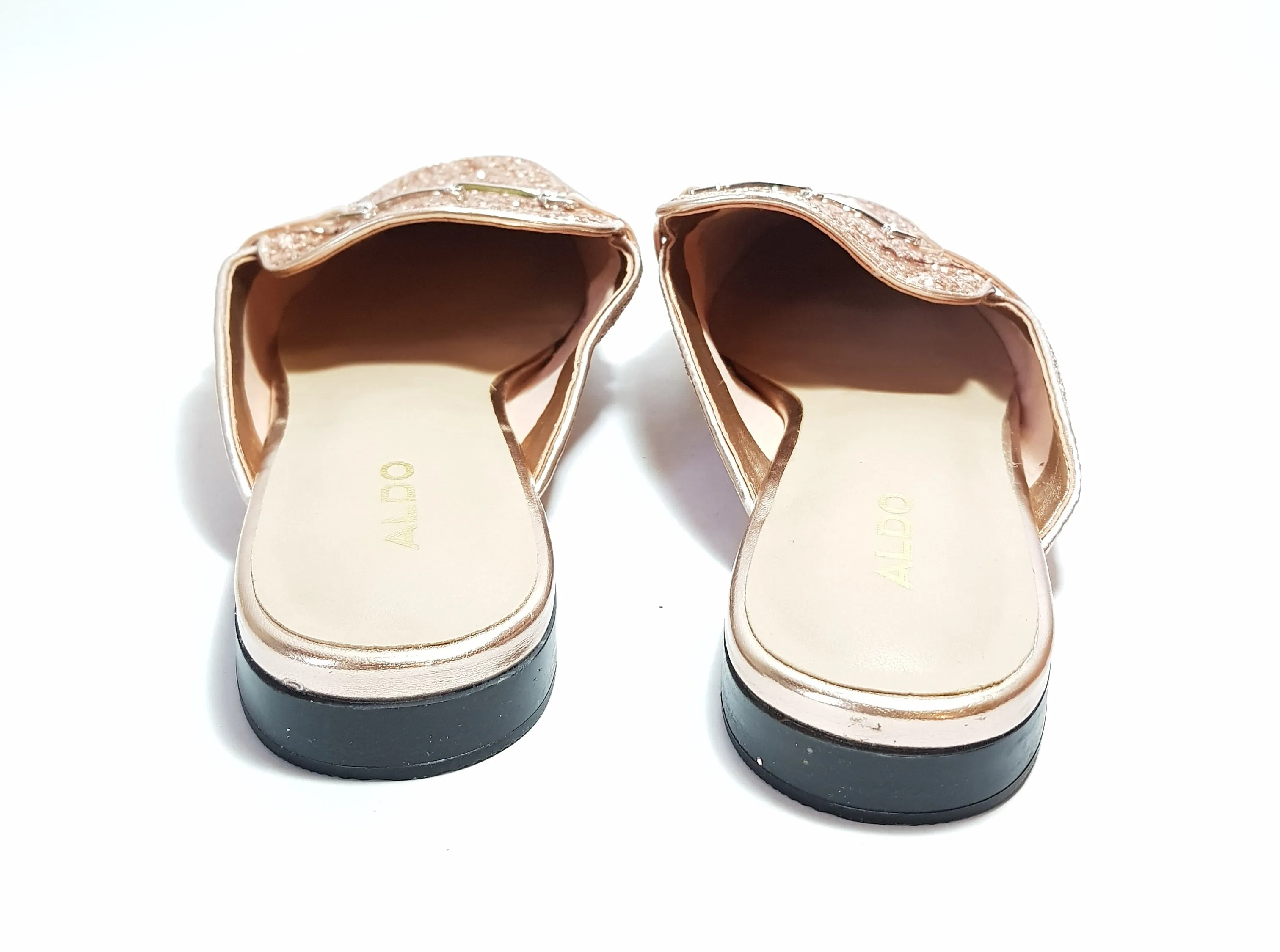 ALDO Rose Gold Glitter Mules | Brand New |