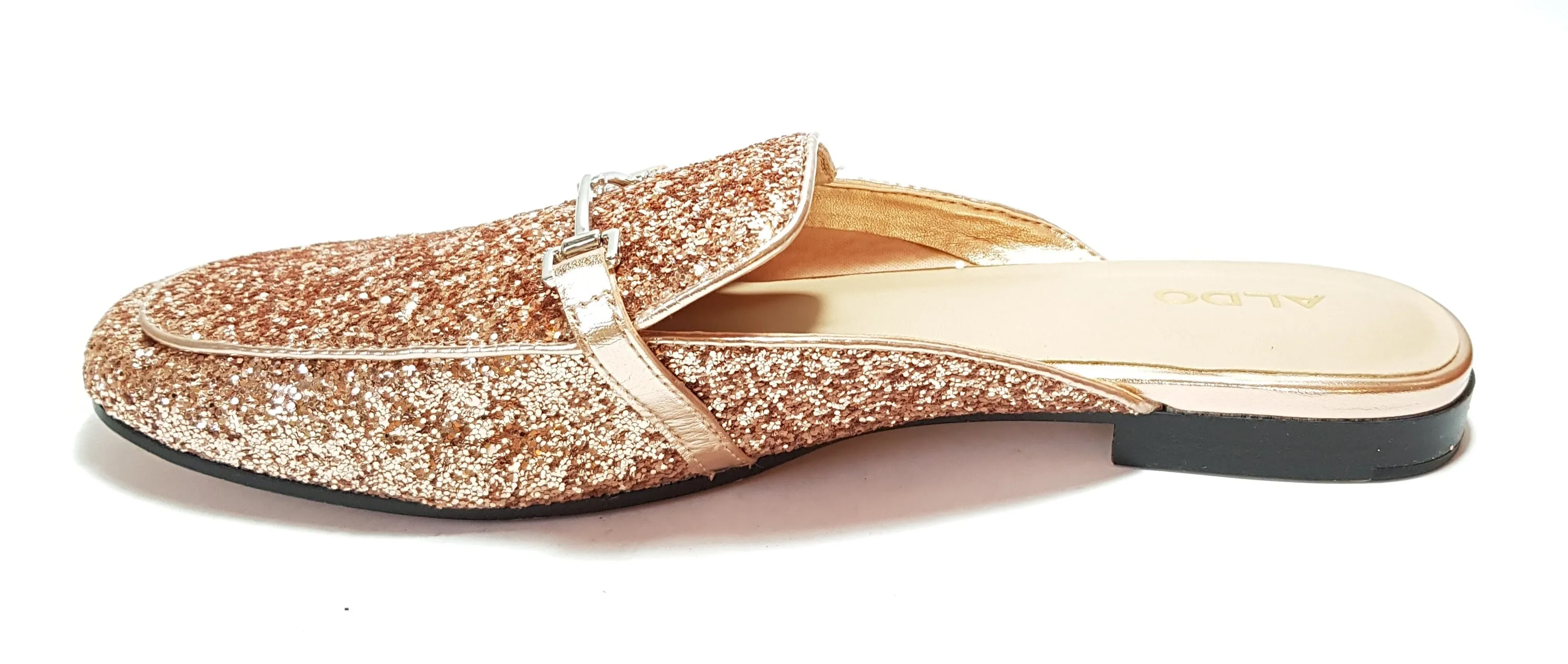 ALDO Rose Gold Glitter Mules | Brand New |