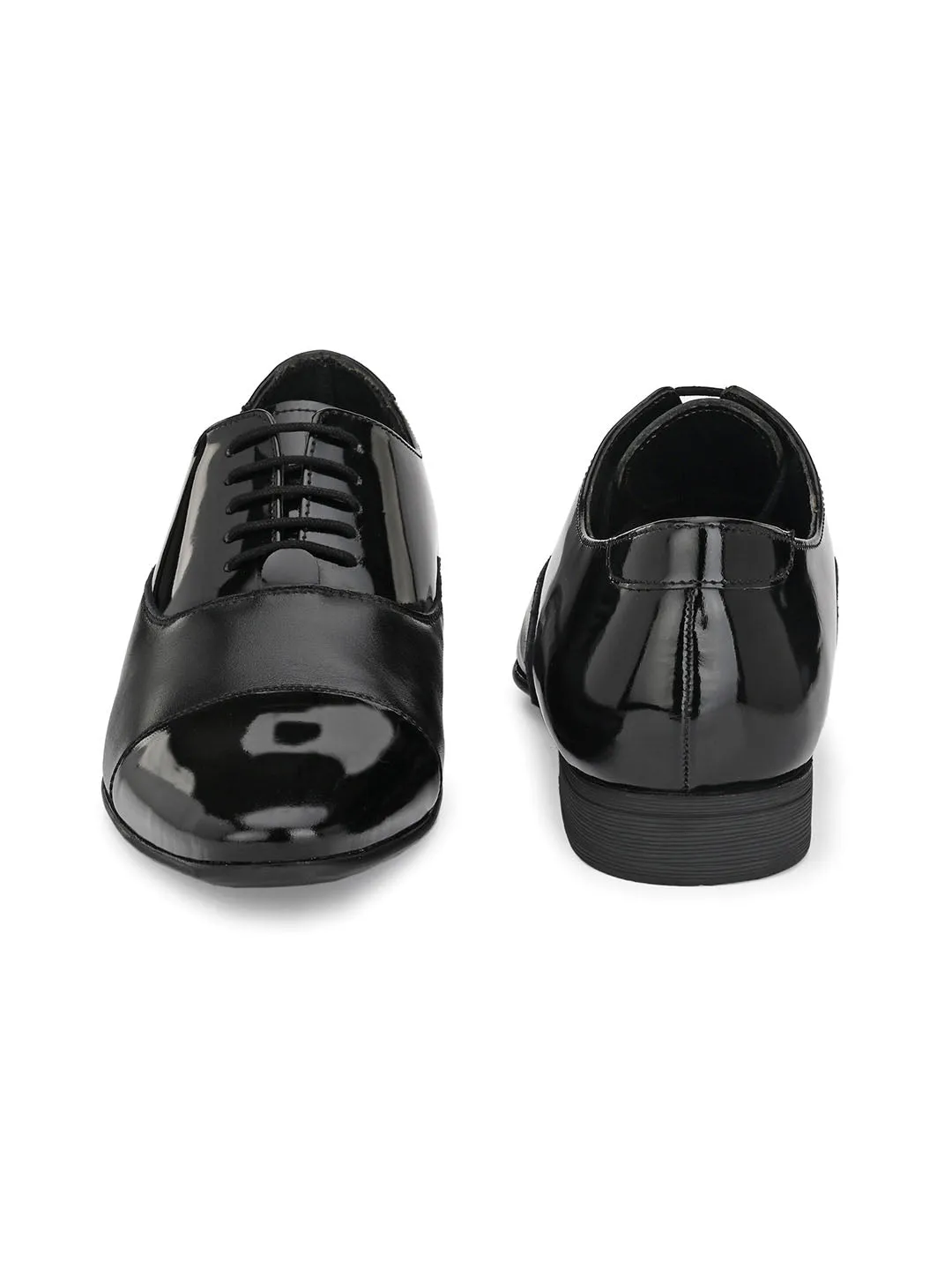 Hitz Men's Black Derby Formal Leather Shoes