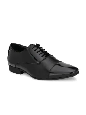 Hitz Men's Black Derby Formal Leather Shoes