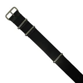 Premium Leather Nato Strap in Black