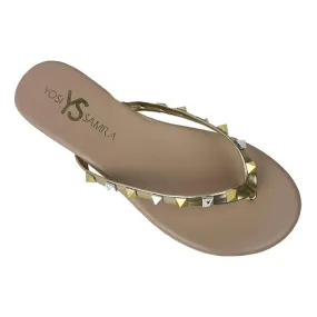 Rivington Sandal - Beige Metallic Studded