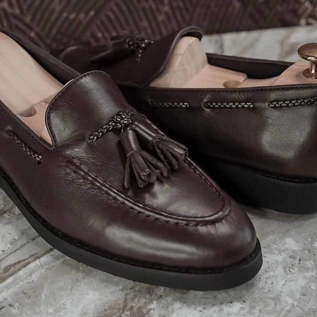 Tassel Loafer - Coffee Leather (Crepe Sole)