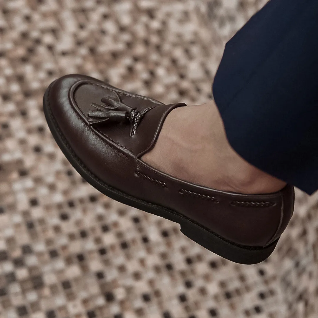 Tassel Loafer - Coffee Leather (Crepe Sole)