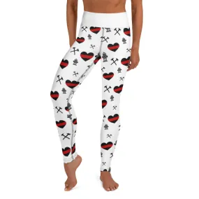 Thin Red Line Heart Yoga Leggings