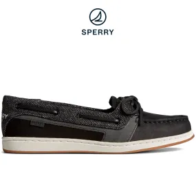 Women's Starfish 1-Eye Leather Baja Boat Shoe Black (STS89034)